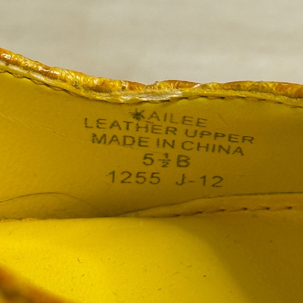 Lauren Ralph Lauren Kailee Yellow Snakeskin Embossed Leather Platform Pumps 5.5B - Picture 16 of 16